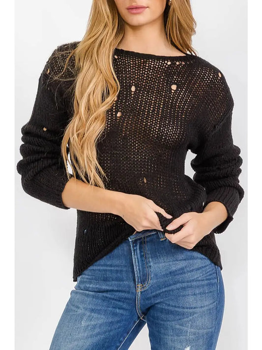 Long Sleeve Knit Pullover Sweater