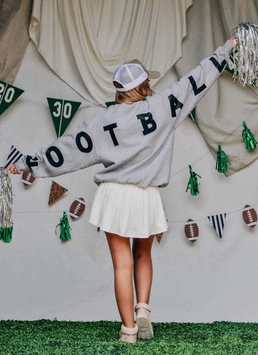 Game Day Football Lt Gray Sweatshirt