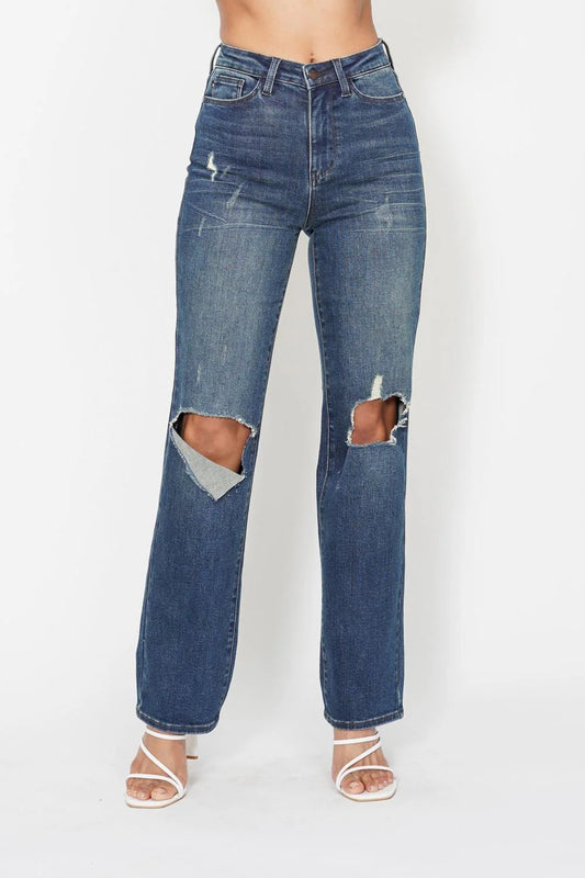Judy Blue Ripped Knee Dad Jean