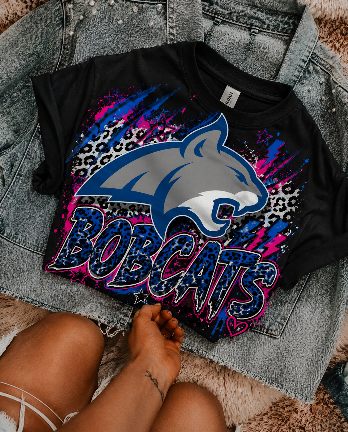 Pink&Blue Leopard Bobcats •made to order