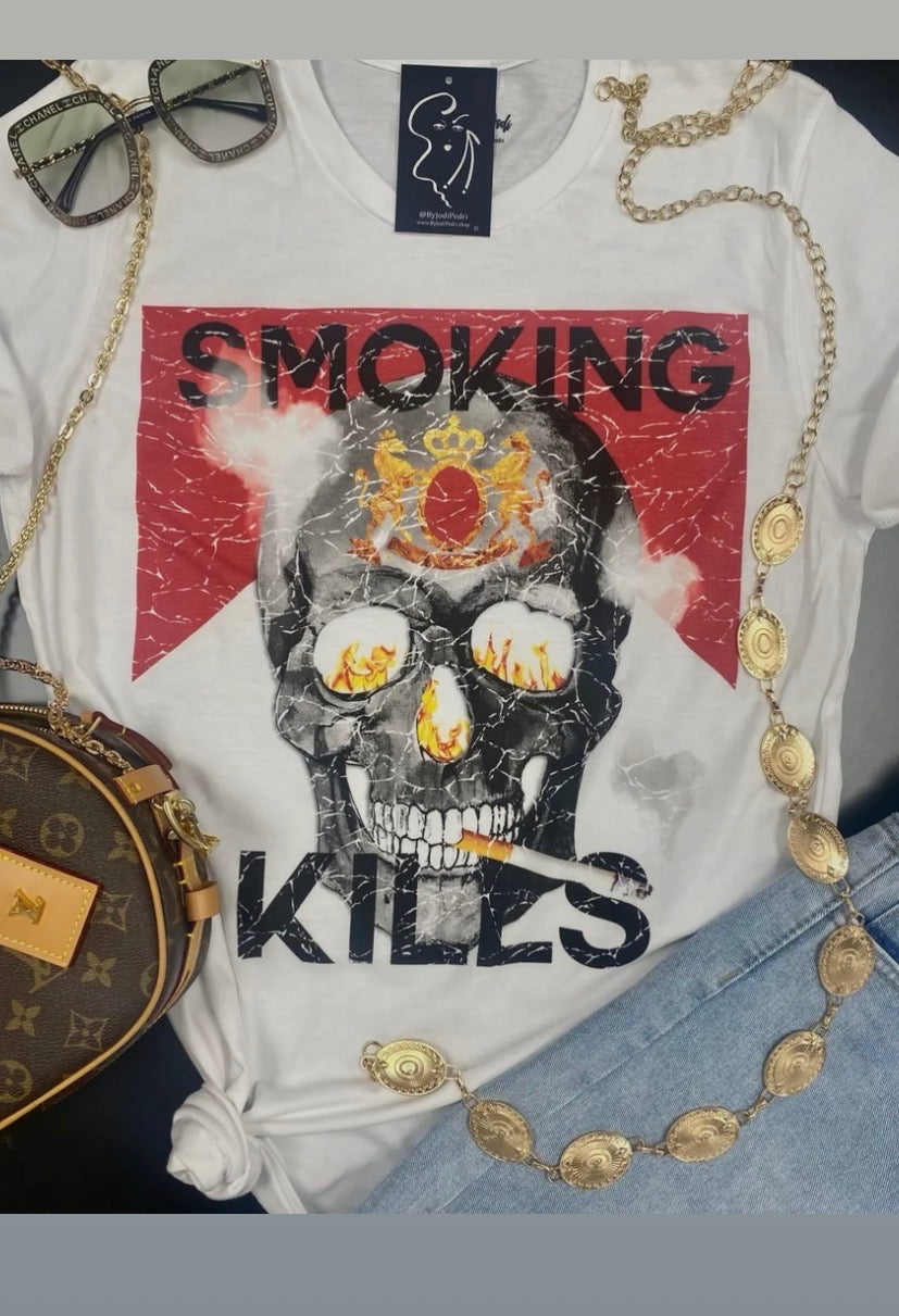 🚬 kills skull tee