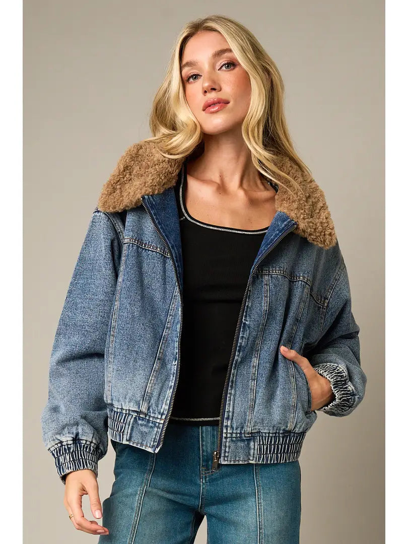 Cropped Bomber Jacket
