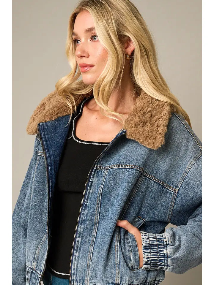 Cropped Bomber Jacket