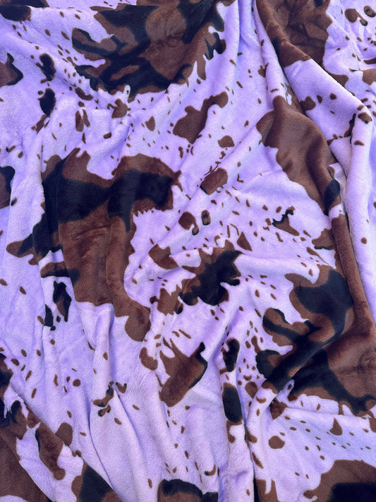 Lavender Cow Print * Queen Size Blanket